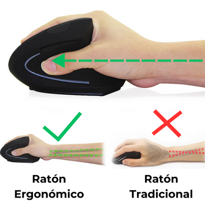 Ratón Ergonómico Inalámbrico 6 Botones