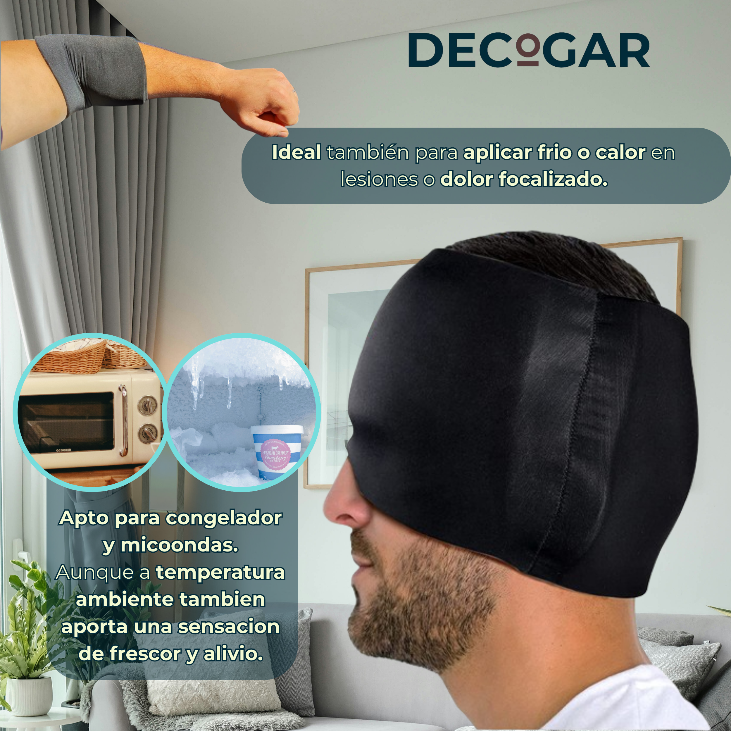 Máscara para migrañas de terapia frío y calor