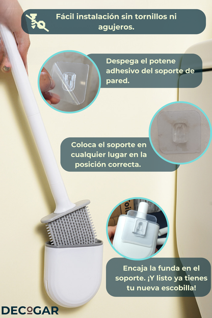 Escobilla de Silicona Flexible para Baño + Adhesivo de pared GRATIS.