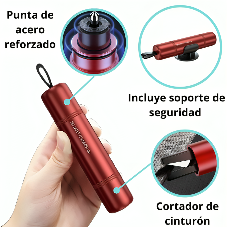 Martillo/Cortador de emergencia para coche.